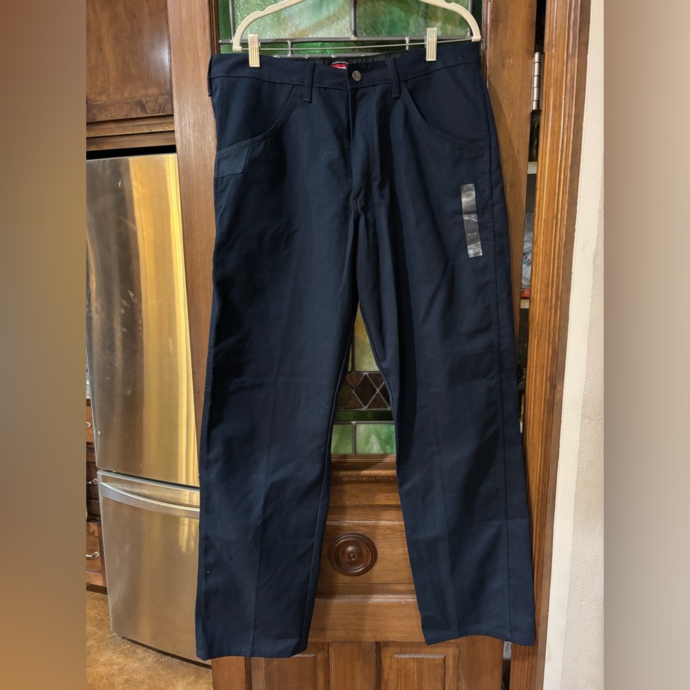 Wrangler Men's Navy Work Pants - Classic Straight Fit